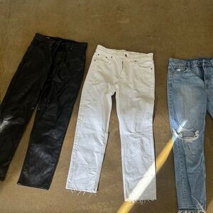 GAP three pair for 40.00 Women's Straight Leg Jeans - Black, White, and Blue